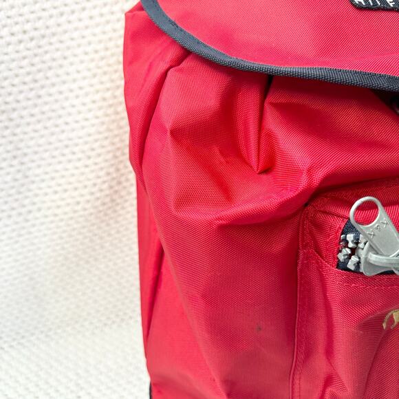 Tommy Hilfiger Vintage 90s Red Industrial Zip Nylon Embroidered Crest Backpack - Picture 3 of 10